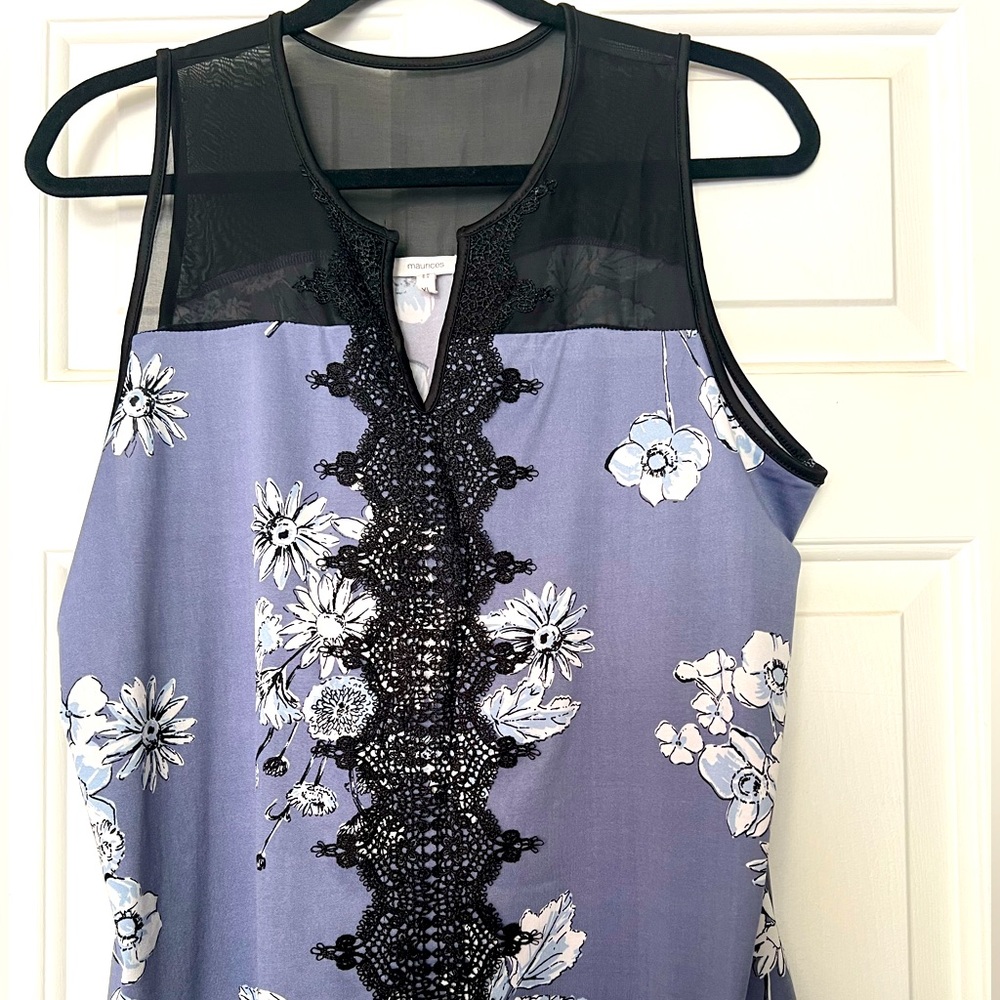 Maurices sleeveless top with lace and mesh detail- size x-large